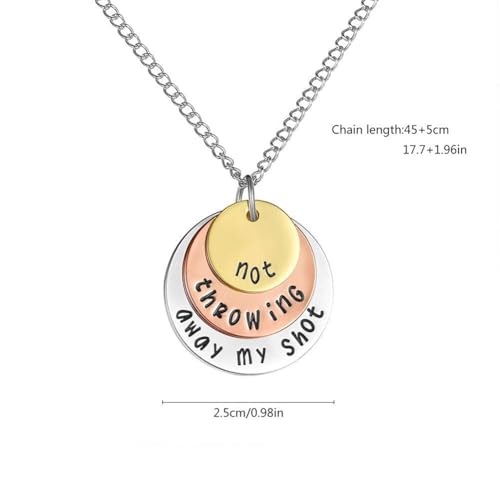 Image of HANRESHE Gift Necklace Not Throwing Away My Shot Necklace Rise Up Tri-Layer Broadway Musical Pendants Jewelry Gift