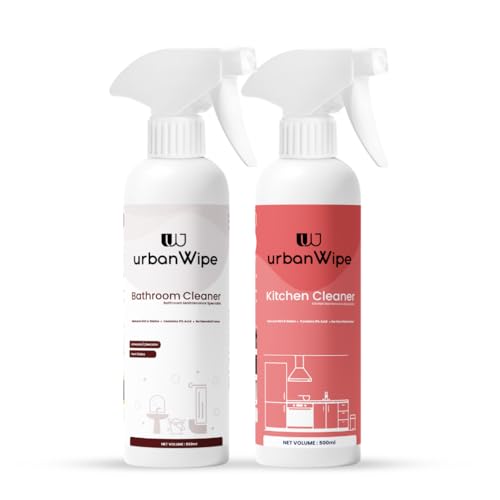 Image of urban Wipe Bathroom & Kitchen Cleaner | Tough Lime Scale Hard Water Stain Remover On Taps, Showers | Ceramic Surfaces | Chimney, Plastic & Aluminium Surfaces (Each 500Ml)