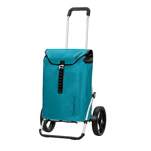 ANDERSEN Einkaufstrolley - Royal Shopper Ortlieb Petrol 49 L Handwagen, wasserdicht, wetterfest, Aluminium, klappbar, leise Räder
