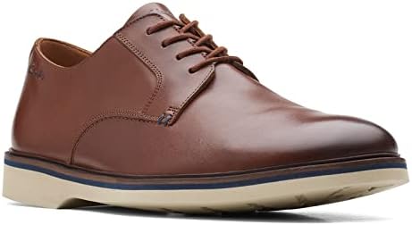 Clarks Men's Malwood Plain Oxford, Dark Tan Leather, 8 | Image 2