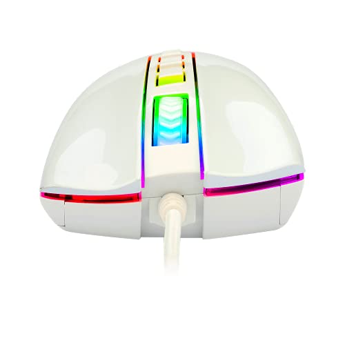 Mouse Gamer Redragon Cobra M711W RGB (10000 DPI/Pixart PMW3325) - Branco glide