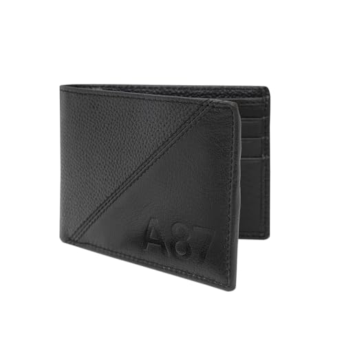 Image of Aeropostale Men's SLIMFOLD Wallet Tucson - Black | Pebbled Leather | Formal & Minimalist Carry | Ideal for Gifting