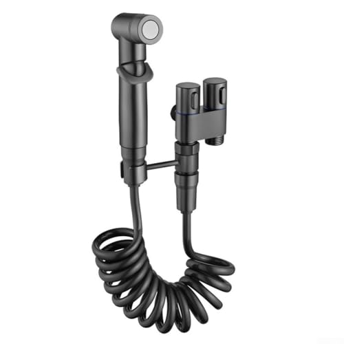 Douchette bidet double sortie avec pression réglable pour WC gris