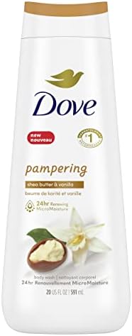 Dove Pampering Body Wash for renewed, healthy-looking skin Shea Butter & Vanilla gentle body cleanser leaves skin soft 591 ml