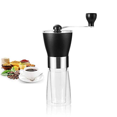 Kaffeemühle, tragbare Edelstahl Hand Crank Mühle mit Einstellbarer Grobheitseinstellung, konische Gratbaugruppe, Brauschleifer für Büroräume,