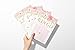 Your Main Event Prints Baby Shower Games - Bingo, Find The Guest, The Price is Right, Who Knows Mommy Best - Pink and Gold Floral - 25 Games Each, Printed Front and Back, 1 Game Per Side