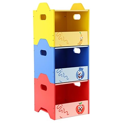 FUNLIO Caja Almacenaje de Juguetes Apilable de Madera Cover