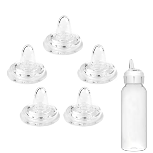 CERCGVEL Sippy Spout Nipples Compatible with Dr. Browns Narrow Bottles & Sippy Spout Bottles Replacement Silicone Bottle Nipple BPA-Free Soft Transition Spout for Sippy Cups 6m+ (5 Pack)