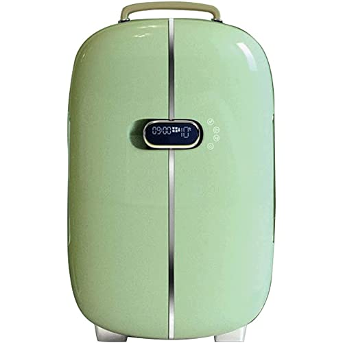 Mini Fridge 12 Liters Beauty Fridge Thermoelectric Cooler Suitable Car Double Door Fridge for Skin Care (Color : Red) (Green)