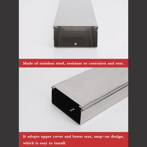 Cubierta para cables, kit de ocultación de cables para pared, resistente, para debajo de escritorios de oficina, detrás de muebles de TV y mesas de salas de conferencias (80 x 40 mm) miniatura 3