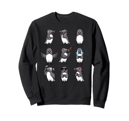 Razorbill Kawaii Emociones Amantes de los pájaros Caras de animales lindos Sudadera