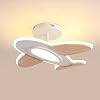 Lampada Da Soffitto A LED Da 35 W Per Pamera Dei Bambini, A Forma Di Aeroplano, Dimmerabile, Con Telecomando, 50 x 45 CM,2700-6500 K,Bianco E Legno Accessori Lampada Da Soffitto