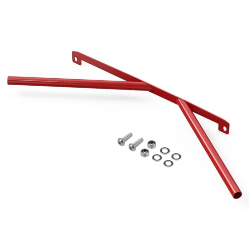 Image of Bevinsee Front Grille V Cover Braces Kidney Struts Rods Tuning Bar, Compatible with E46 323i 325i 328i 330i 1999-2006, Steel Red