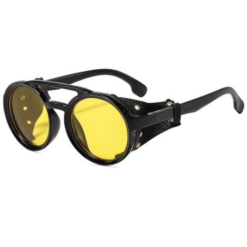 Lunettes de soleil punk en cuir pour un style haut de gamme et protection UV400