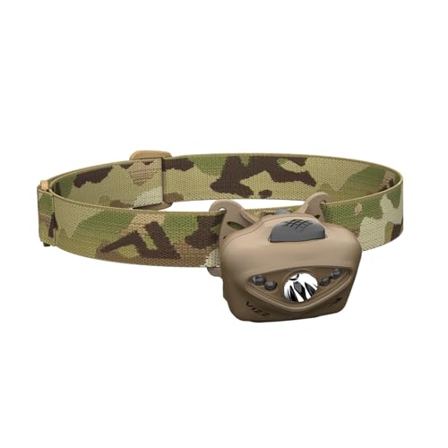 Linterna frontal Vizz Tactical MPLS multicam para acampadas nocturnas y rutas