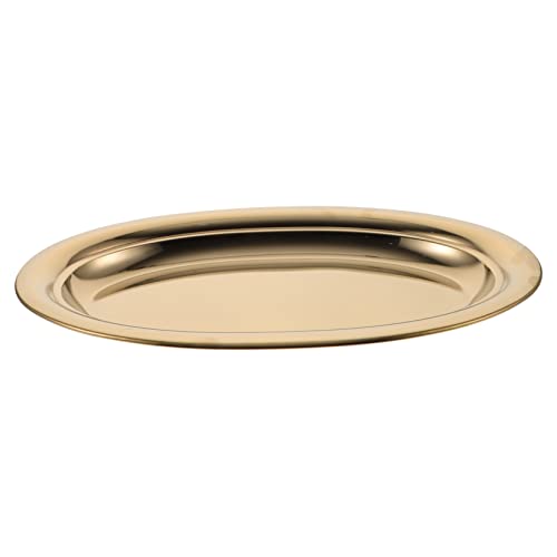 PHENOFICE Stainless Steel Oval Dinner Plate Metal Dish for Camping Bbq and Outdoor Dining Lightweight Portable Food Serving Tray Easy to Clean and Store