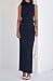 BTFBM Womens Two Piece Outfits Summer Lightweight 2025 Mock Neck Sleeveless Knit Tops Maxi Skirt Set Going Out Dress(Navy, Small)