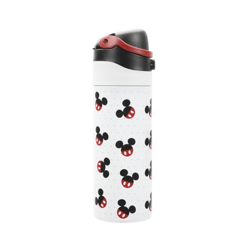 Image of Mickey Mouse Classic Mickey Ears All-Over Print White 24 Oz Stainless Steel Water Bottle