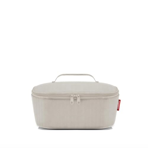 reisenthel coolerbag XL twist silver - borsa frigo XL in tessuto poliestere di alta qualitĂ - ideale per picnic, shopping e in viaggio, Couleur:herringbone sand