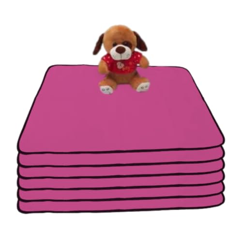 Kit 6 Tapetes Higiênico Coloridos Laváveis Super Absorção 200 Lavagens 70x50 (Rosa)