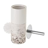 LOLAhome Escobillero de Hojas de cerámica Beige de Ø 10x32 cm