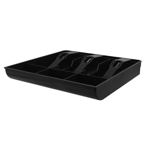Cabilock Bandeja para Cajón de Caja Registradora 3 Compartimentos Metálica para Billetes y Monedas, Organizador Compacto Compatible con Sistema Pos para Tiendas y Comercios