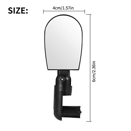 2 stuks Bike achteruitkijkspiegel stuur end gemonteerde, verstelbare Rear View Glass Mirror fietsaccessoires, Black - Image 7