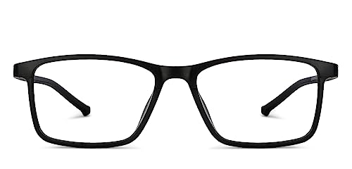 Image of LENSKART BLU | Zero Power Blue Cut Computer Glasses | Anti Glare, Lightweight & Blocks Harmful Rays | Full Rim Rectangular | 100% UV Protected | For Men & Women | Medium | LB E14270