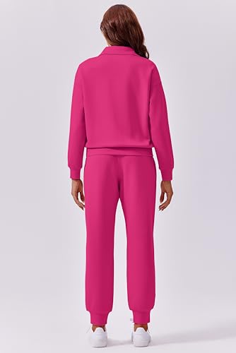 Image of PINSPARK 2 Piece Sets for Women 2026 Fall Travel Outfits Long Sleeve Tracksuit Joggers Sets Half Zip Sweatsuit Matching Set