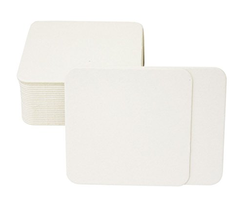 Ursus 6590000 - Bierfilze eckig, blanko weiß, 25 Stück, ca. 9,3 x 9,3 cm, Bierdeckel zum Selbstgestalten, ideal als Bastelmaterial