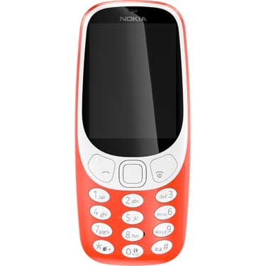 Nokia 363001 3310-Handy (6,09 cm (2,4 Zoll) Display, Dual SIM, MicroSD Speicherkartenleser, 1200 mAh Akku) rot