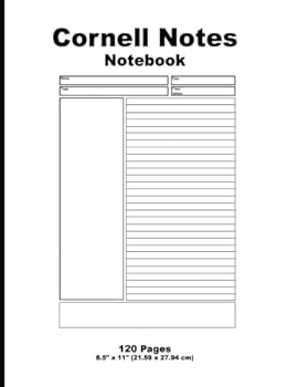 Paperback Cornell Notes Notebook: White Cover Book