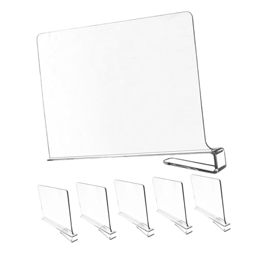 iplusmile 6 Piezas Separadores de Estantes Transparentes Divisores de Armario Multiusos para Organización de Ropa Bolsos y Archivos Baños y Closets
