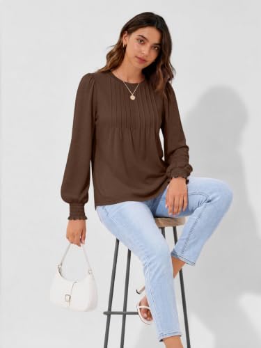 Image of AUTOMET Womens Long Sleeve Shirts Fall Blouses Tops Business Casual Outfits