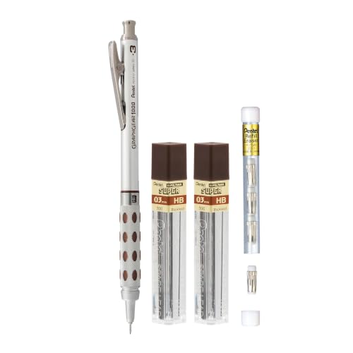 Pentel GraphGear 1000 Mechanical Drafting Pencil, 0.3mm, Leads + Erasers by Pentel - Used condition - CA$13.26
