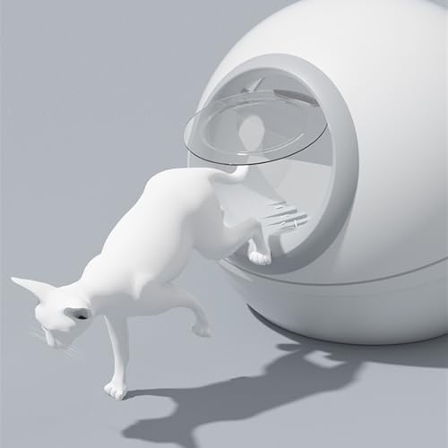 Caja de arena para gatos cerrada extra grande gris miniatura 5