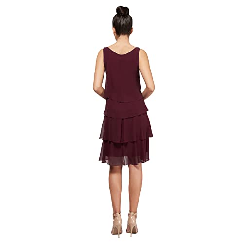 Image of S.L. Fashions Womens Tiered Cocktail Party Dress, Wedding Guest Gown (Petite and Regular Sizes)