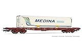 Jouef Railway - Rolling Stock HJ6211 SNCF - Chariot S7 à 4 Axes avec Caisse Mobile Medina, période V