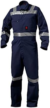 Surex Industrial Uniform, Work wear, Coverall, Boiler Suit with Reflective (Size XXL, Blue).