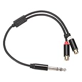 DMiotech 1/4 Auf RCA Kabel 0.65ft TRS Männlich Auf RCA Weiblich Stereo Audio Kabel 6.35mm Y Splitter Für Smartphones Lautsprecher HDTV Heimkino
