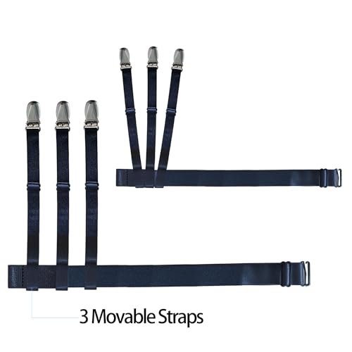 Image of Shirt Stays for Men Adjustable Elastic Shirt Holders Non-slip Clamps Shirt Garters Keep Shirt tucked in for Police Military
