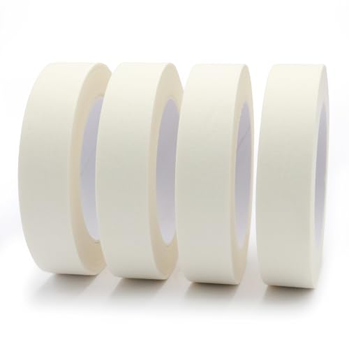 Image of Masking Tape 1 inch X 55 Yards X 4 Rolls, General Purpose Beige White Painters Tape for Arts DIY Crafts Painting Labeling Decoration School Projects Home Office