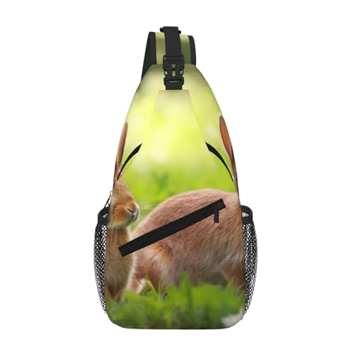 Funny Rabbits Printed Cross Chest Bag Diagonally Chest Messenger Bag