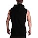 Men's Relaxed Solid Color Lace-Up Hooded Vest Workout Gym Sleeveless with Hood Tank Tops Muscle Cut Off T Shirt (Black,Small)