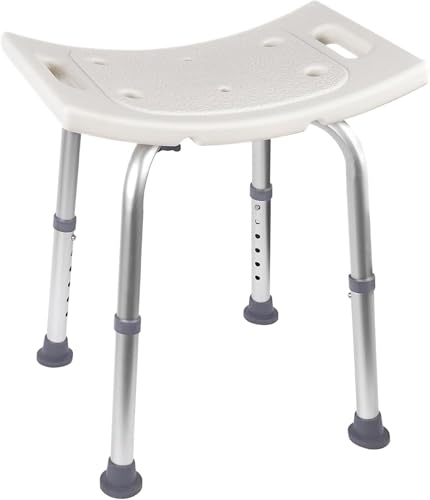 Miners2000 Shower Chair, Bathroom Shower Stool, Non Slip Bath Seat, Adjustable Height Shower Seat for Seniors, Elderly, Disabled, Lightweight Alloy Aluminum Bench, Tool Free Assembly, Support 136 kg