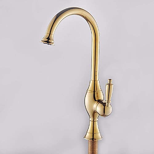 Grifo de cocina de cobre dorado duradero que elimina fugas en el fregadero 1