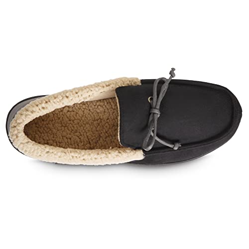 Image of isotoner Men's Indoor /Outdoor Slip-on Vincent Microsuede Moccasin Slippers With Memory Foam Comfort