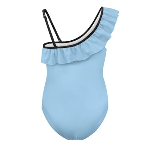 Girls Swimsuit One Piece Ruffled Swimsuit Bathing Suit Adjustable Straps Swimwear for Kids Aged 3-143