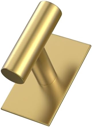 VAEHOLD Wall Adhesive Hooks, Heavy Duty Sticky Holder Waterproof Stainless Steel Towel Hooks for Hanging Coat, Hat, Key, Clothes, Closet Hook Wall Mount for Kitchen(Gold Adhesive Hook 2 Pack)