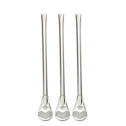 AIKENR Cuchara de filtro de paja de acero inoxidable 304, pajita de acero inoxidable se puede reutilizar, cuchara de paja de café, filtro de té, tubo de bebida Cover